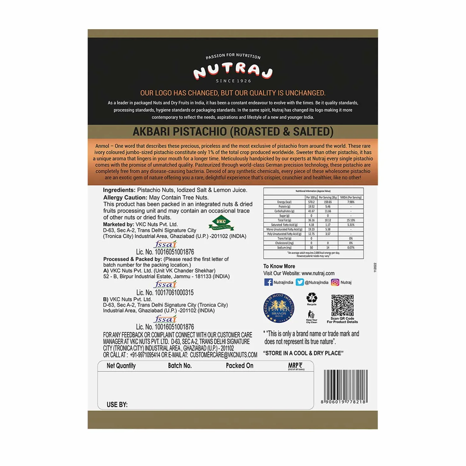 Nutraj Anmol Roasted & Salted Jumbo Size Pistachio 500gm - Image 8