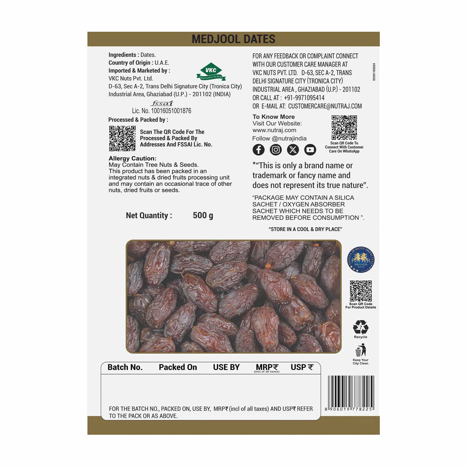 Nutraj Anmol Premium Medjool Dates 500gm (Khajur/Khajoor) - Image 3