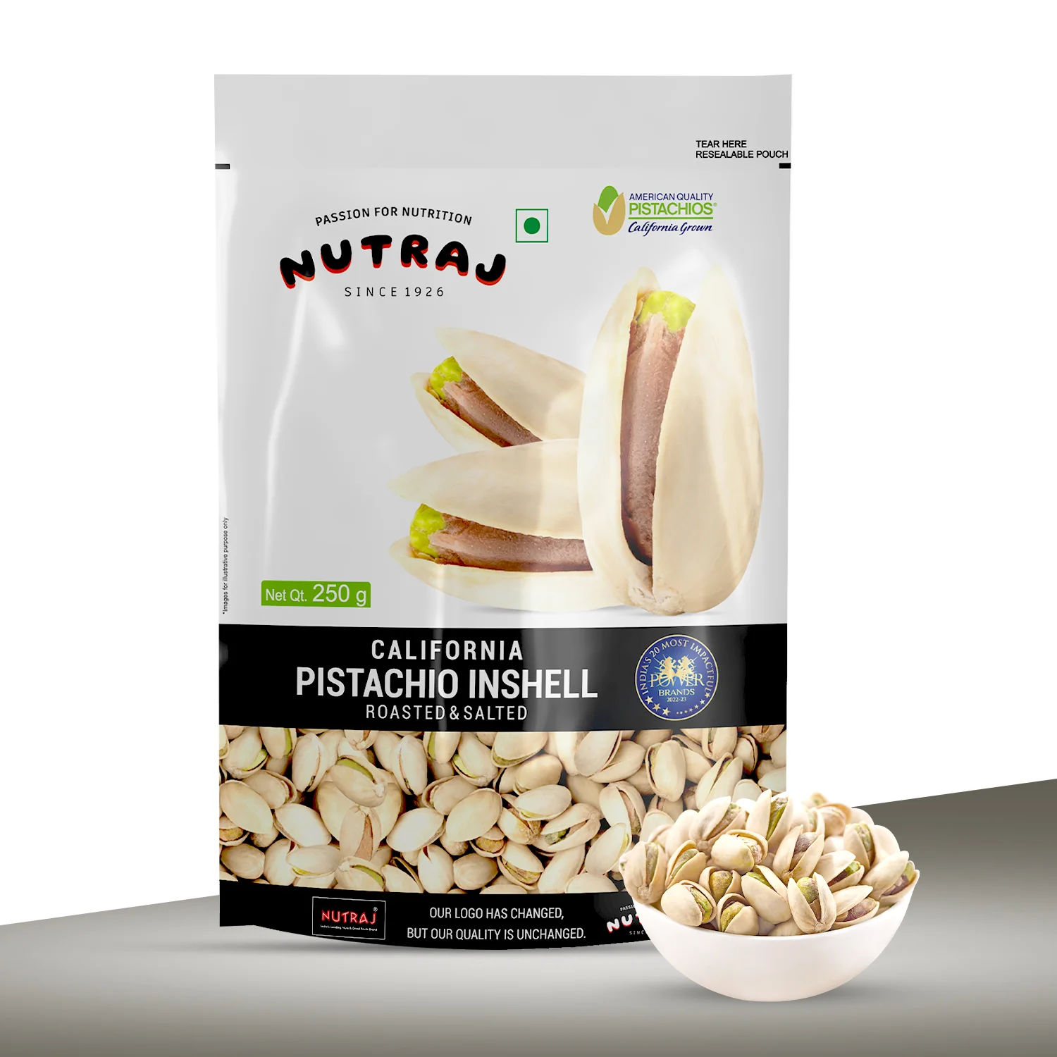 Nutraj California Roasted & Salted Pistachios Inshell (Pista) 250gm - Image 3