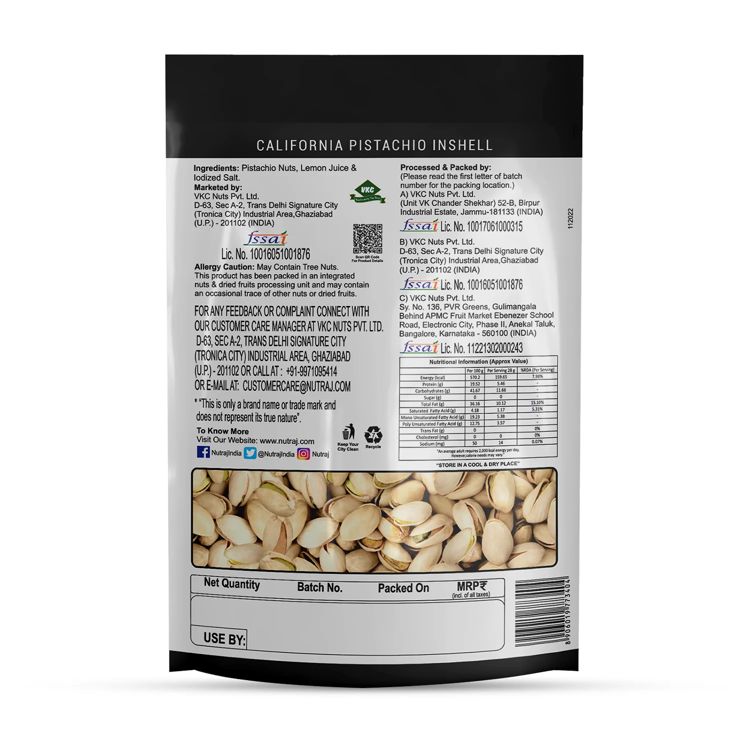 Nutraj California Roasted & Salted Pistachios Inshell (Pista) 250gm - Image 4