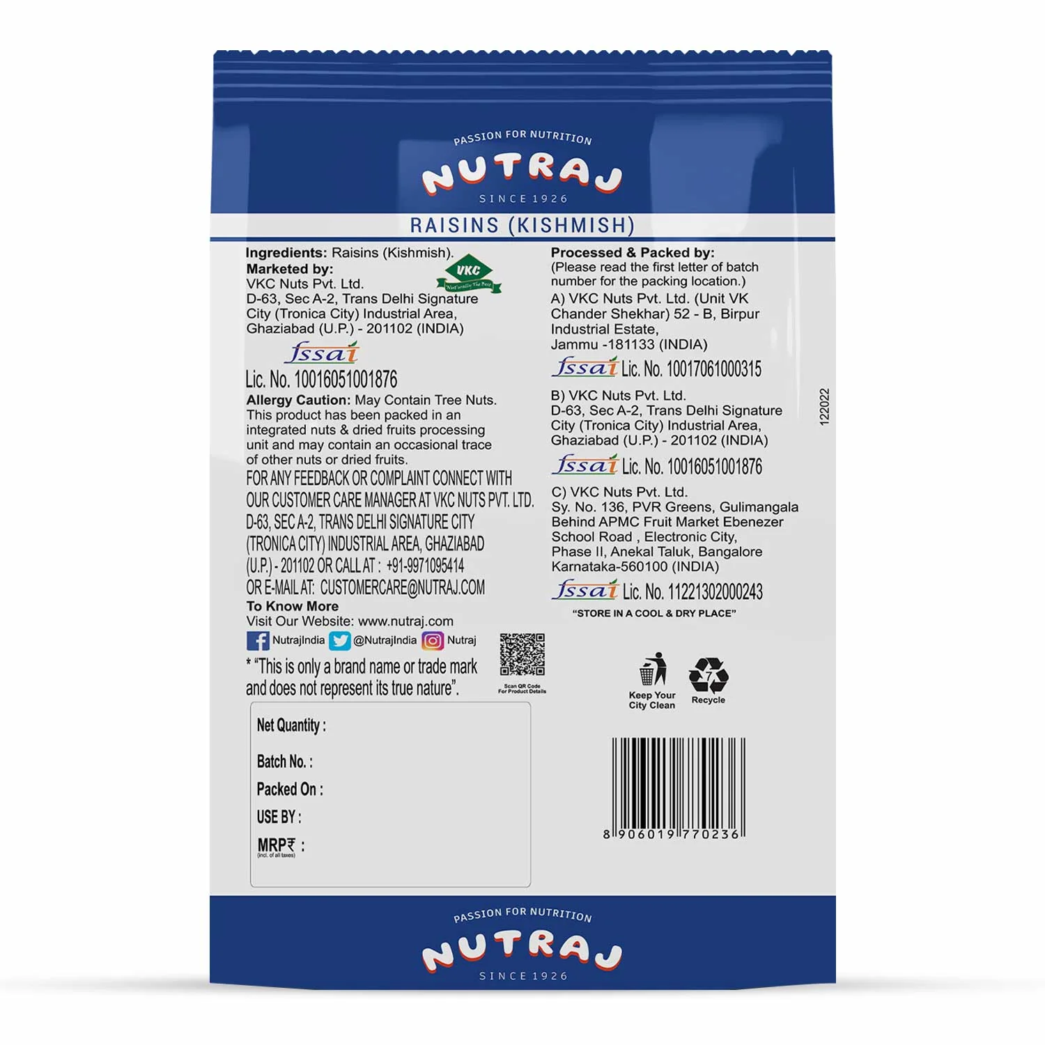 Nutraj Cashews 500g & Raisins 500g (Kaju - Kishmish) - 1kg Combo - Image 3