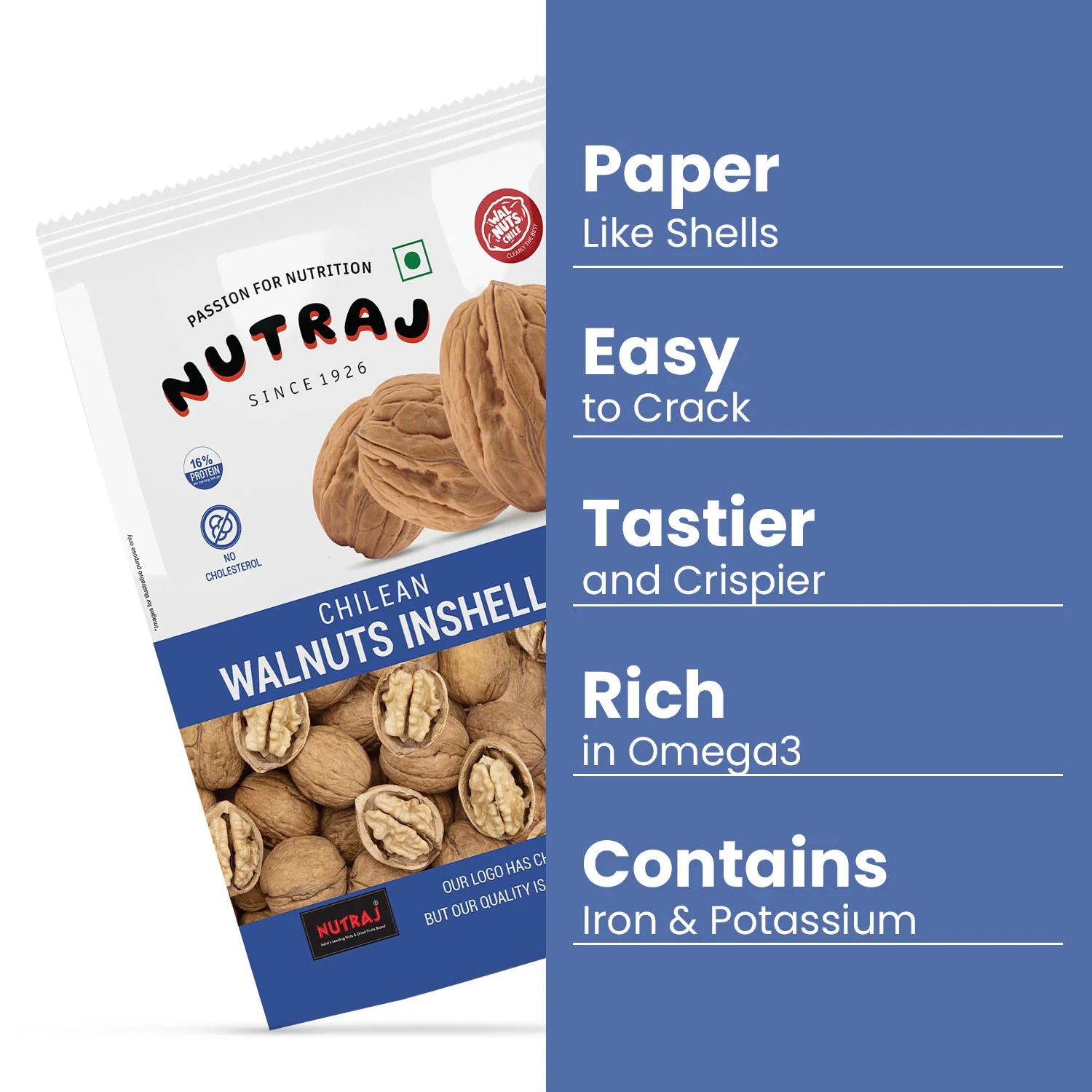 Nutraj Chilean Walnut Inshell 1kg - Image 4