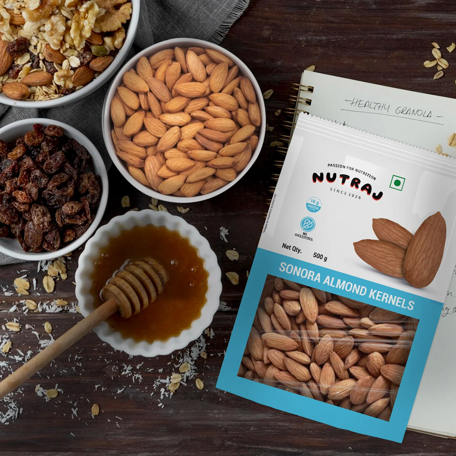 Nutraj Classic Sonora Almond (Badam Giri) 500gm Pouch - Image 7