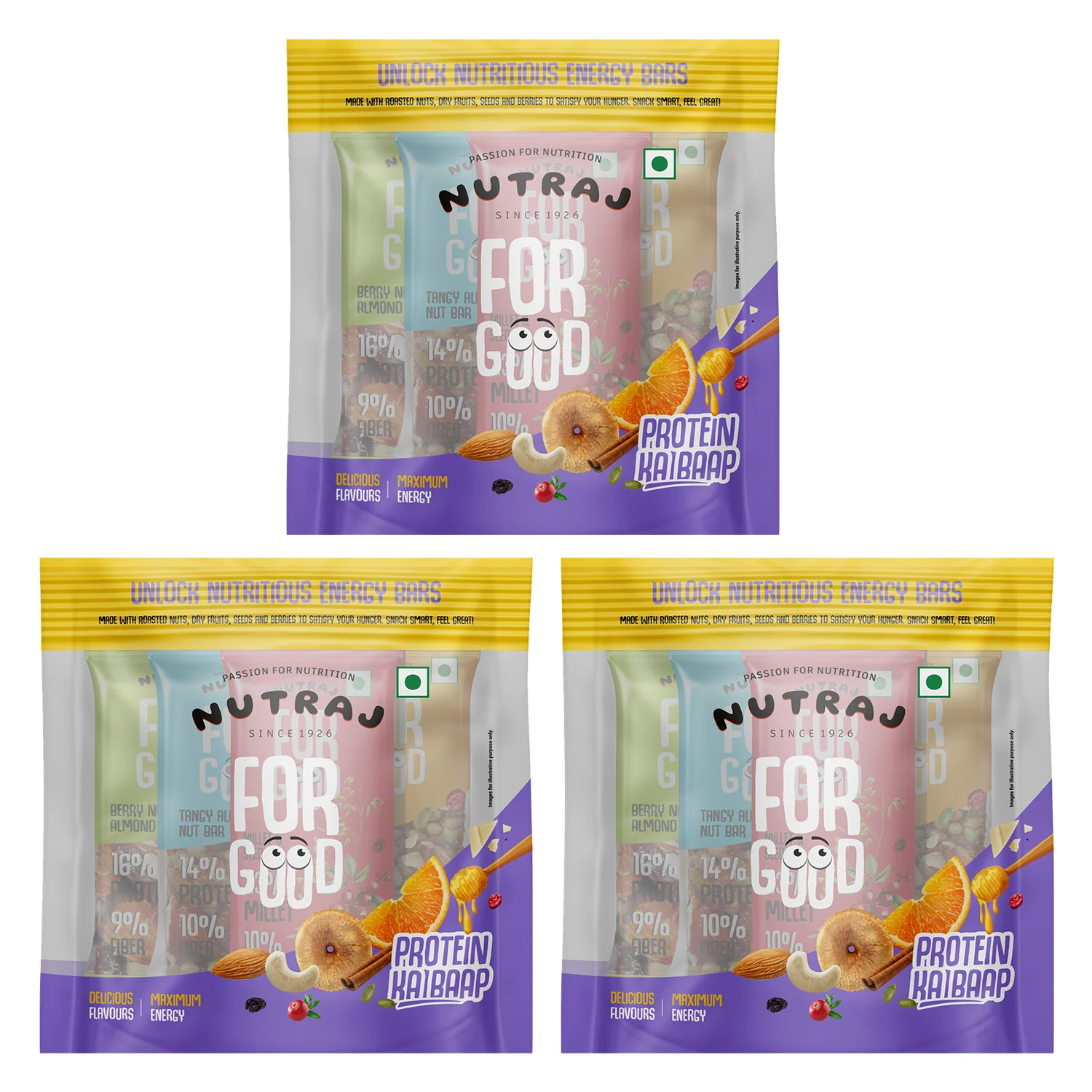 Nutraj For Good Daily Nutrition Protein Energy Nut Bar 100g (25g x 4 Bars) - Image 10