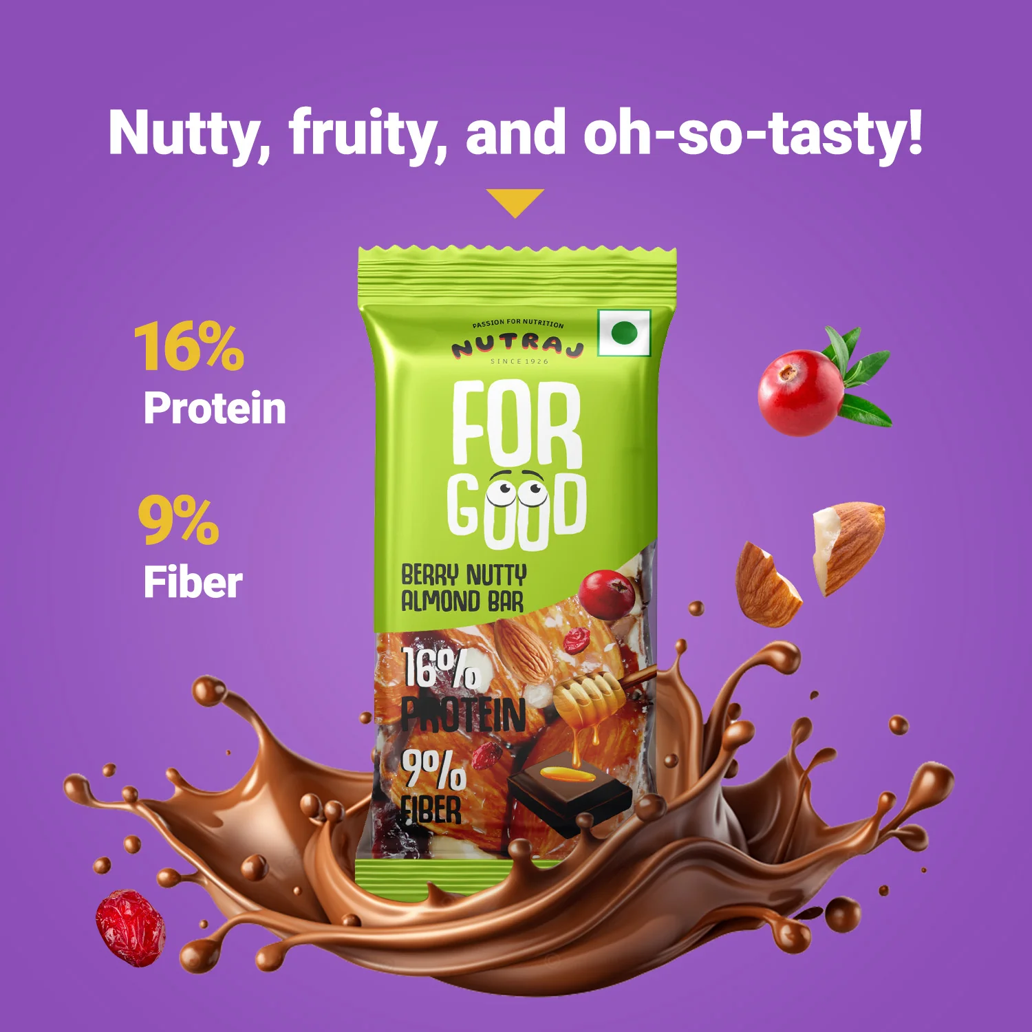 Nutraj For Good Daily Nutrition Protein Energy Nut Bar 100g (25g x 4 Bars) - Image 5