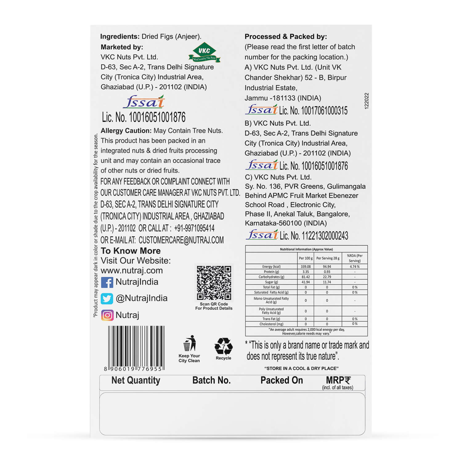 Nutraj Dried Figs 250gm - Image 3