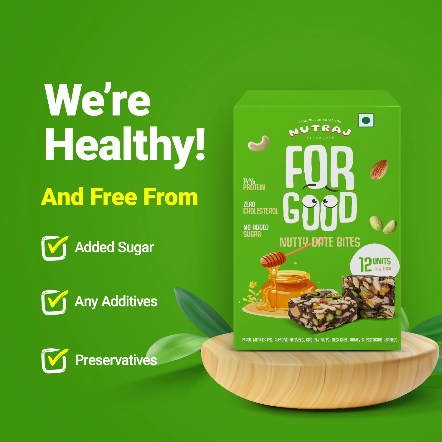 Nutraj For Good Nutty Date Bites 180g (15g x 12 Pieces) - Image 4