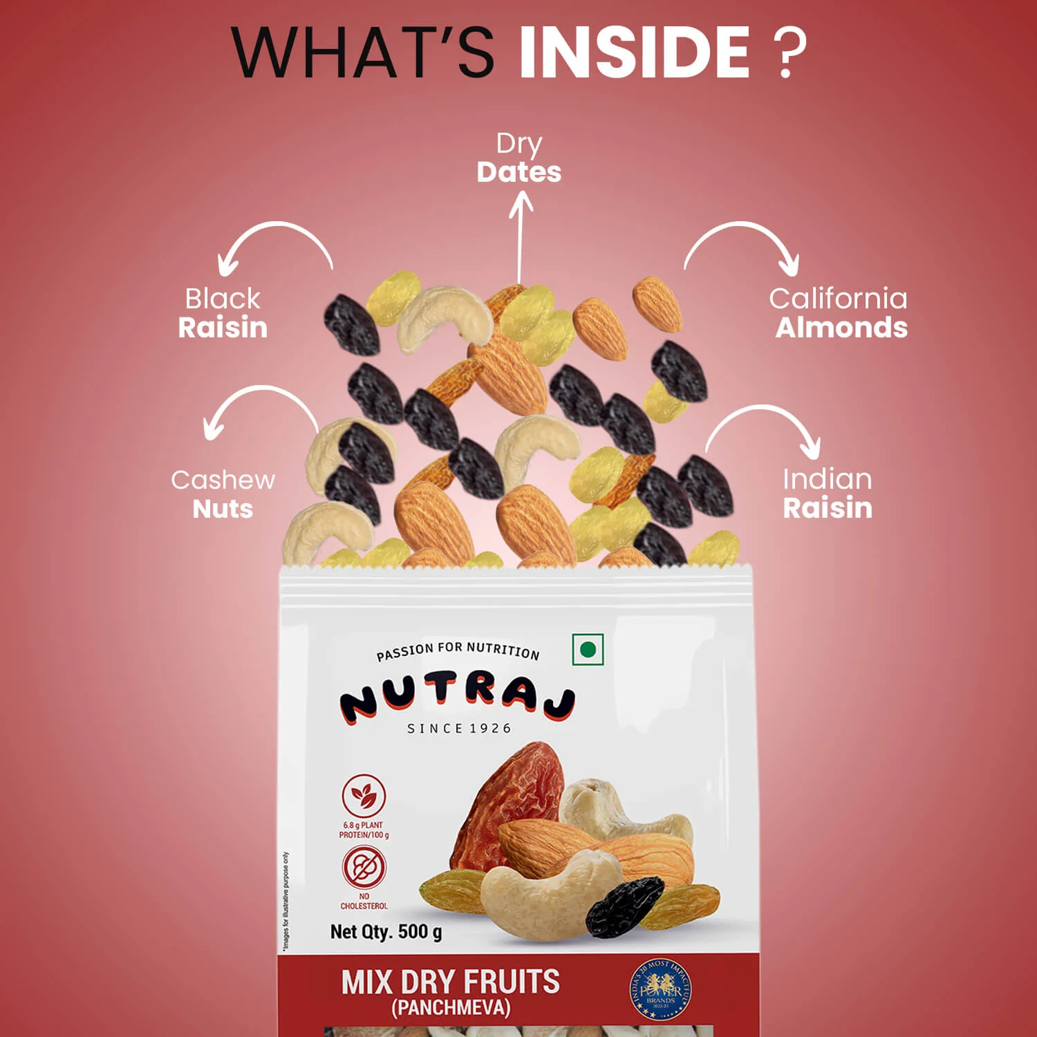 Panchmeva (पंचमेवा) Nutraj Mix Dry Fruits Panchmeva 500gm - Image 5