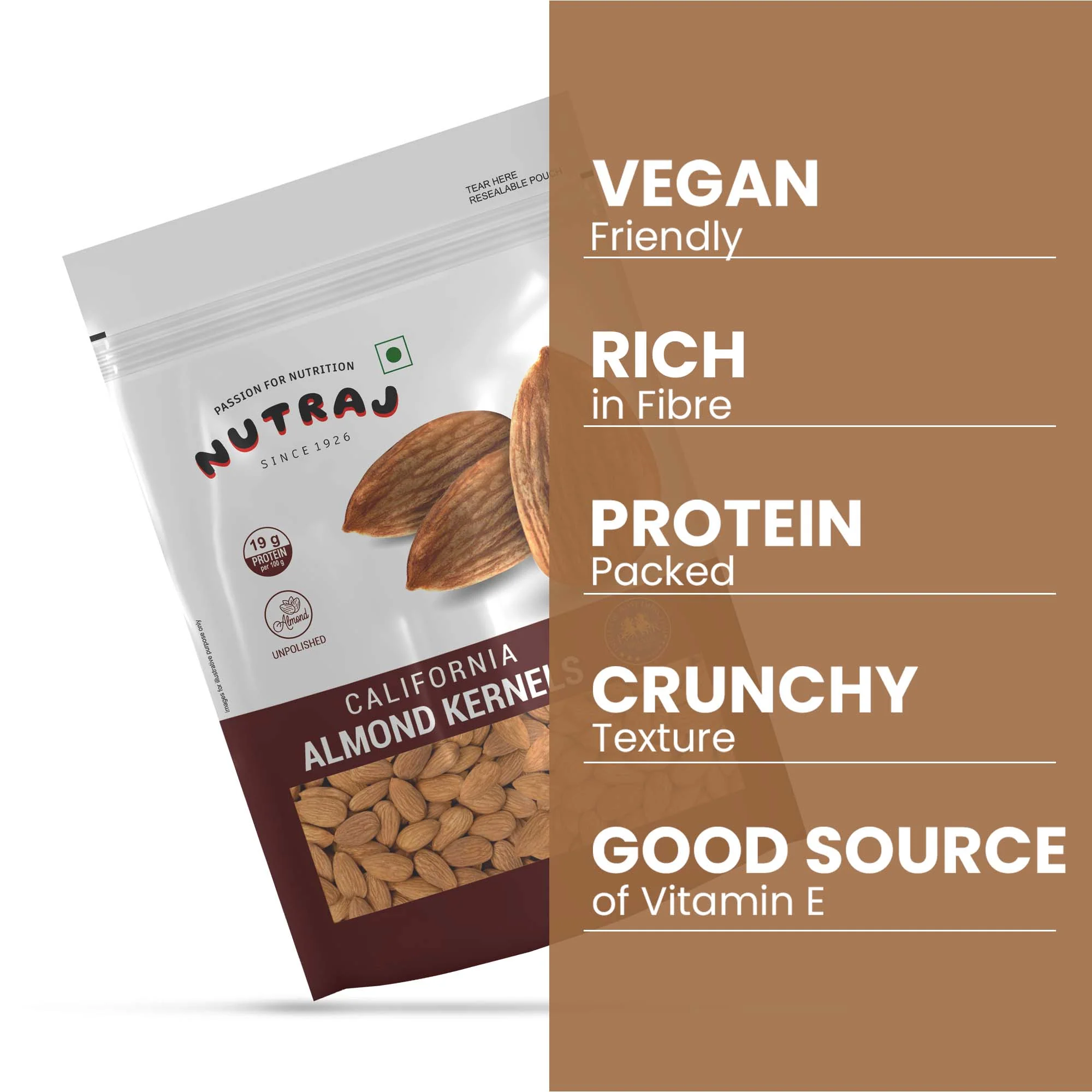 Nutraj Premium California Almonds Badam 200gm - Image 3