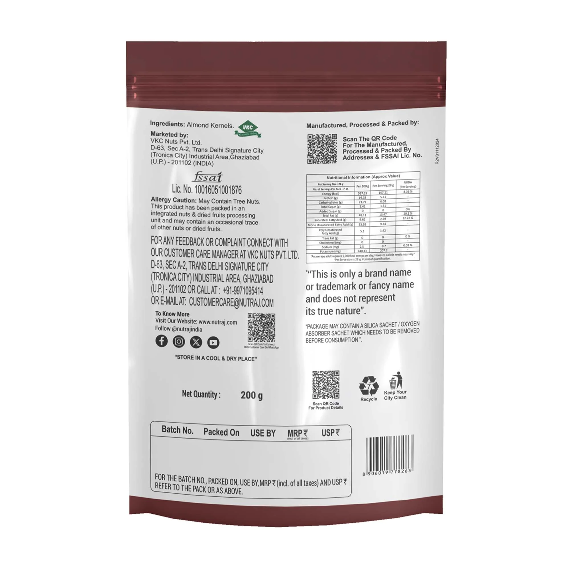 Nutraj Premium California Almonds Badam 200gm - Image 5