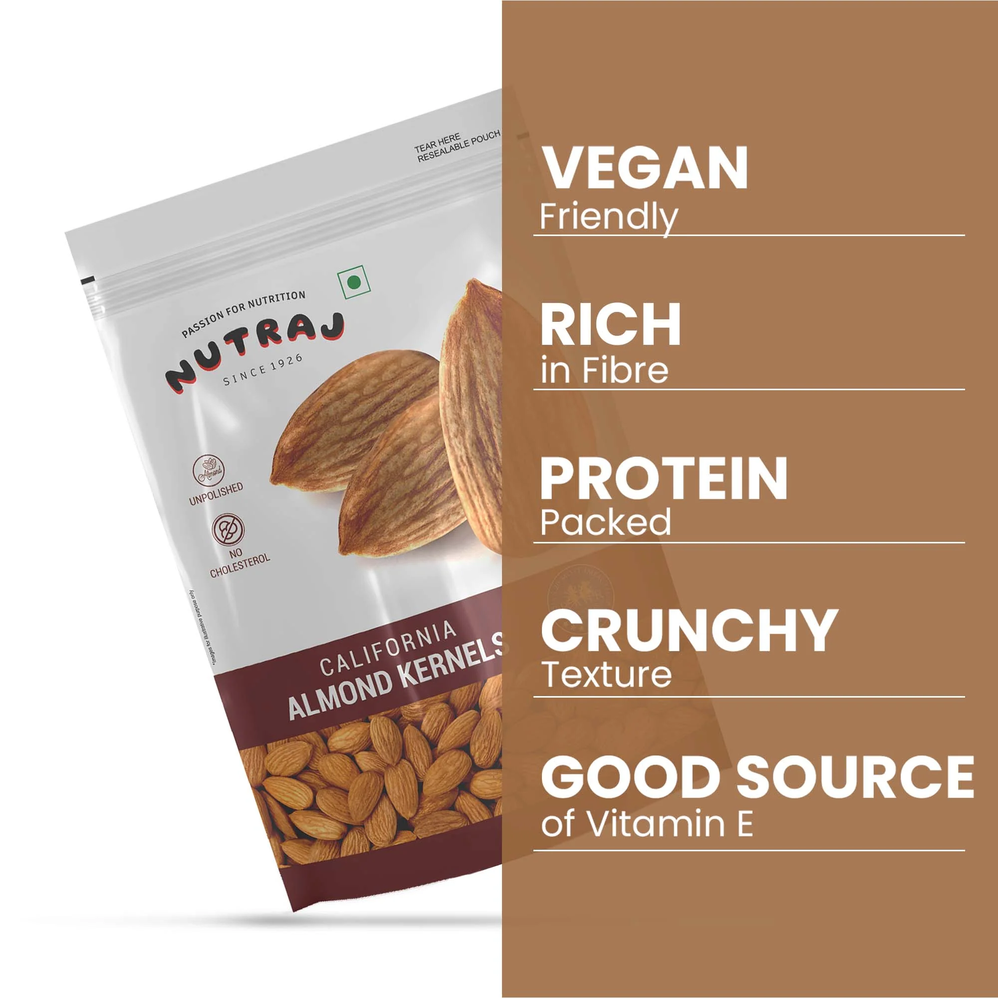 Nutraj Premium California Almonds Badam 250gm - Image 3