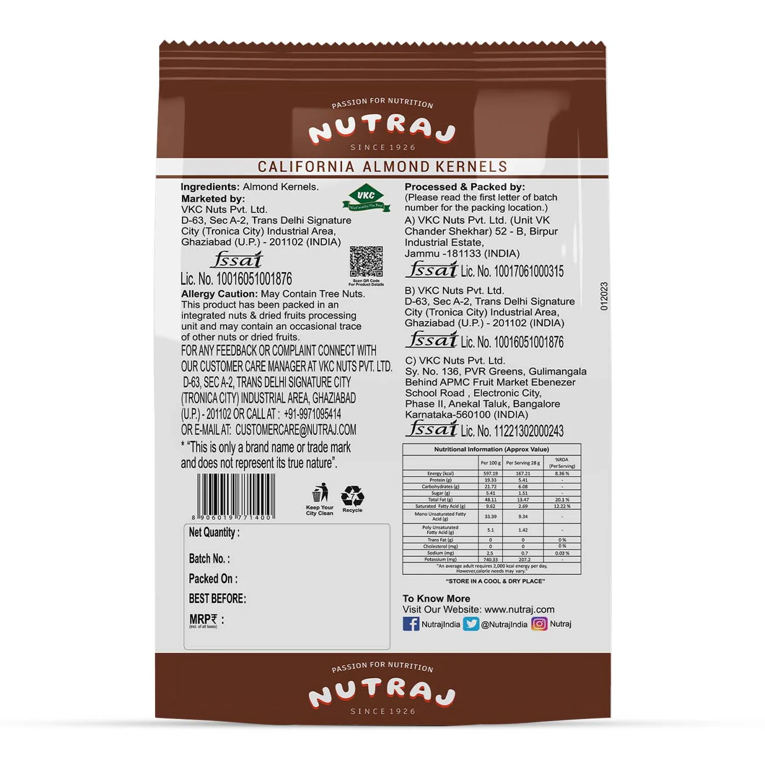 Nutraj Premium California Almonds Badam 500gm - Image 3