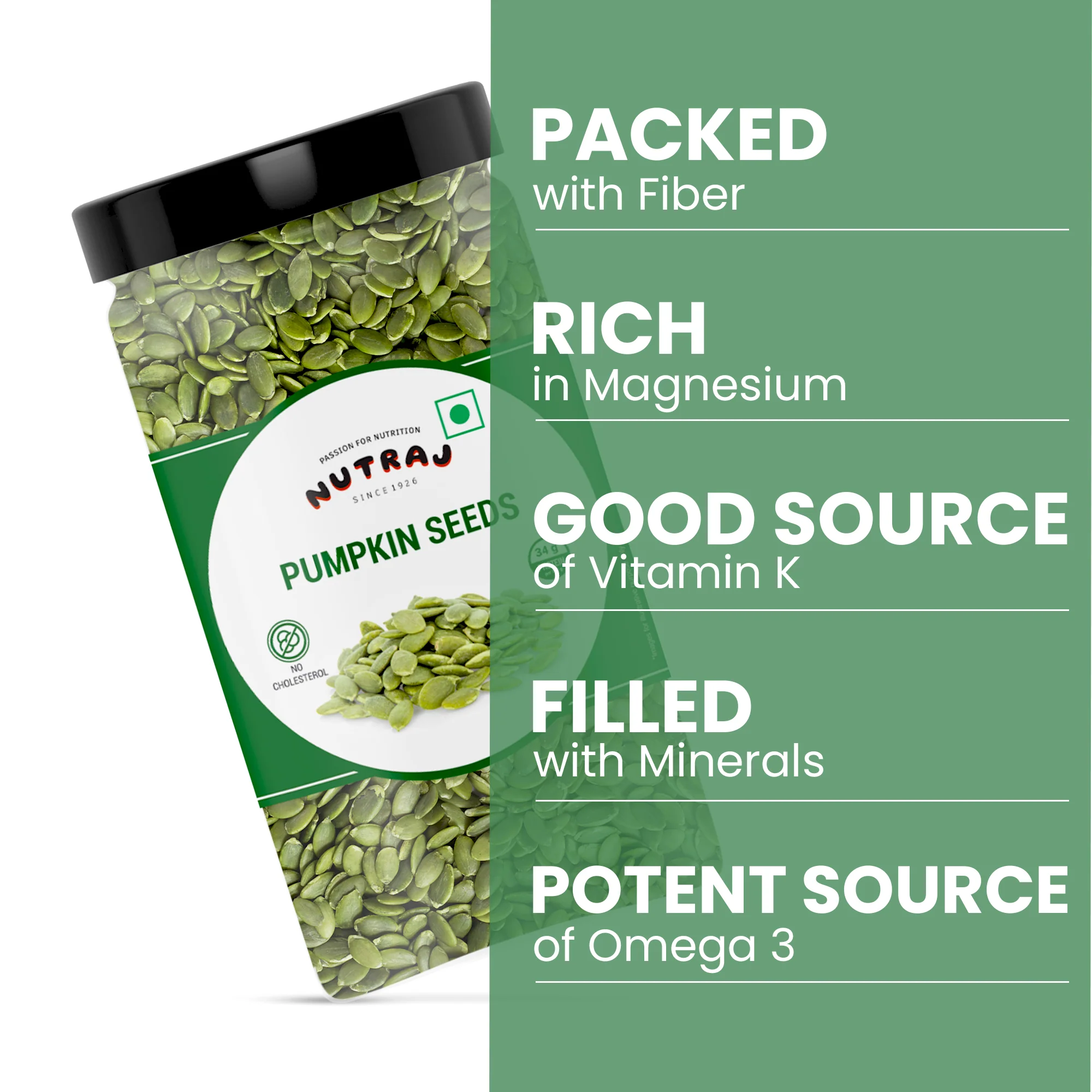 Nutraj Pumpkin seeds 500g Jar - Image 4