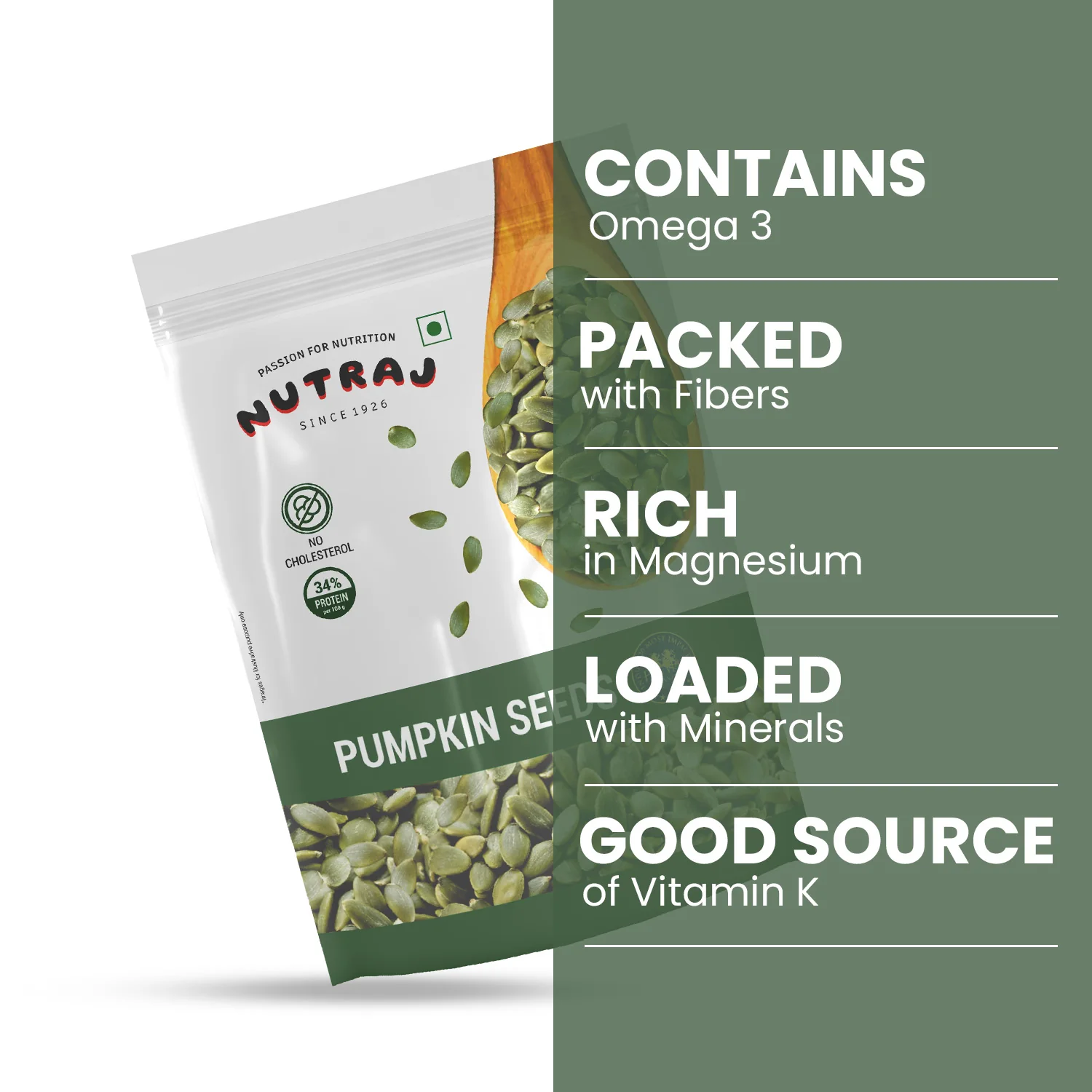 Nutraj Pumpkin Seeds (Kaddu Seeds) 200gm - Image 5