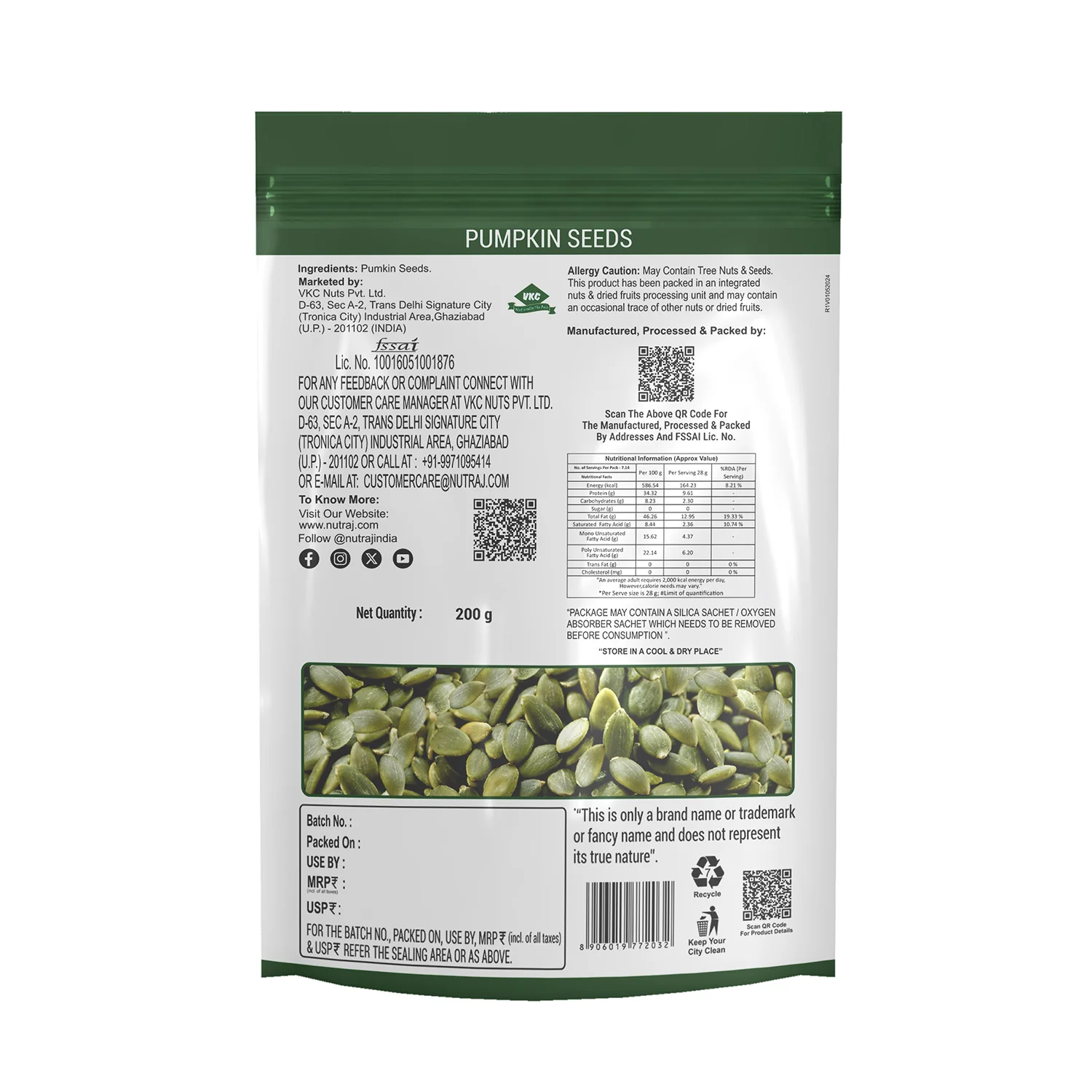 Nutraj Pumpkin Seeds (Kaddu Seeds) 200gm - Image 4