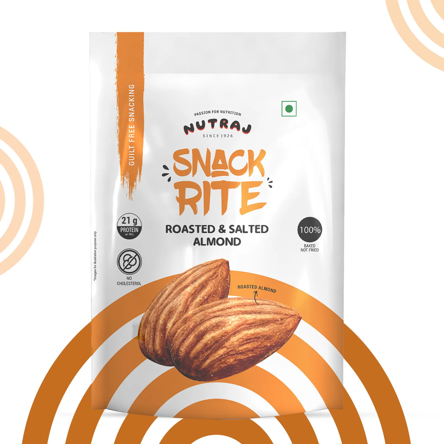 Roasted & Salted Almonds Badam 150gm - Nutraj Snackrite - Image 3