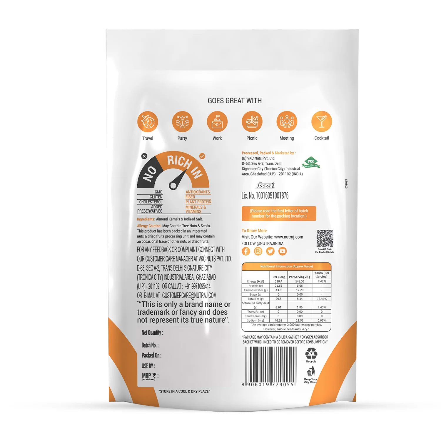 Roasted & Salted Almonds Badam 150gm - Nutraj Snackrite - Image 4