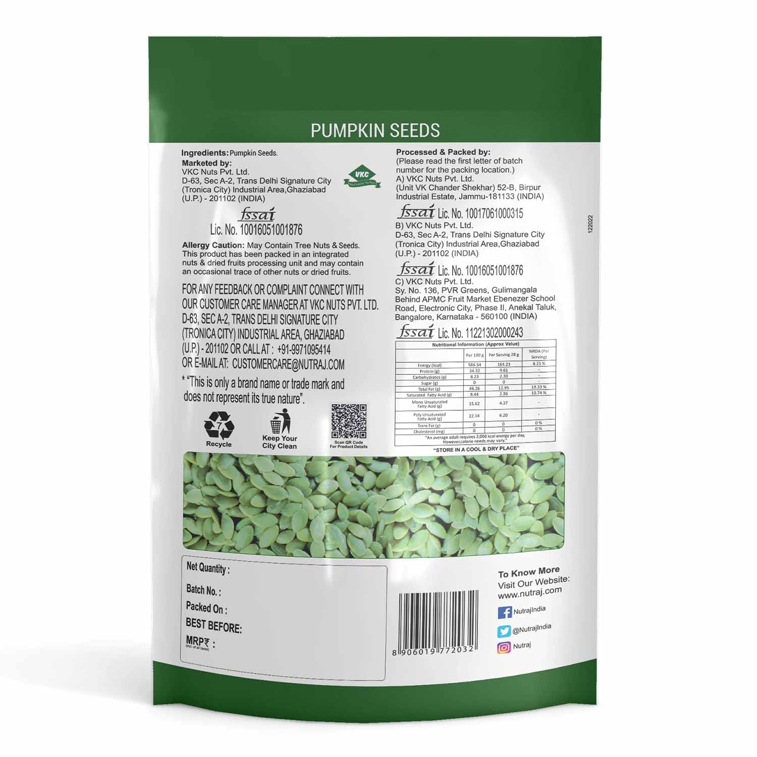 Nutraj Sunflower Seeds & Pumpkin Seeds Combo 400g - (200g Each) - Image 5