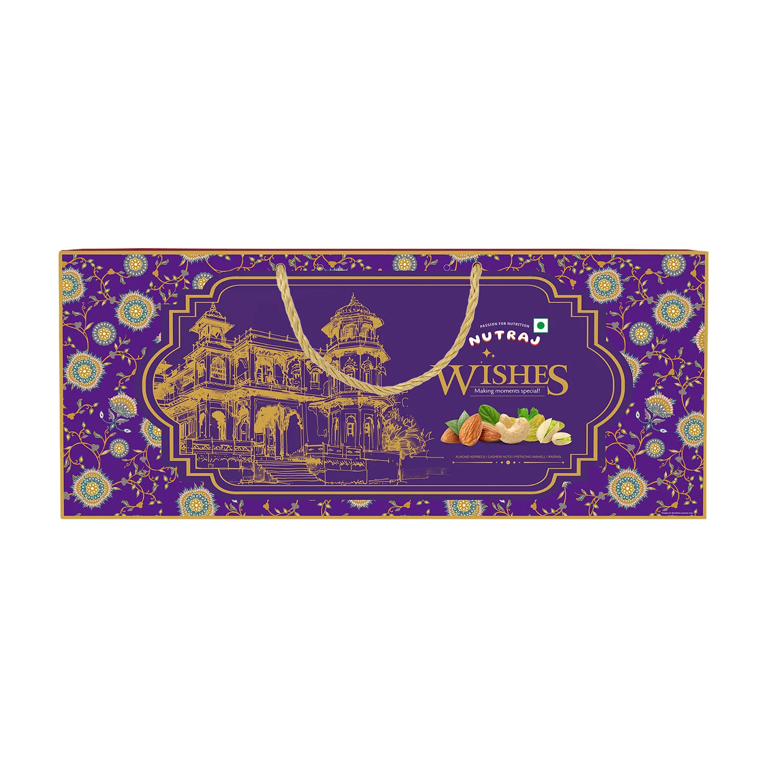 Nutraj Wishes Floral Majesty 600g Diwali Gift Box | GB-79 - Image 4