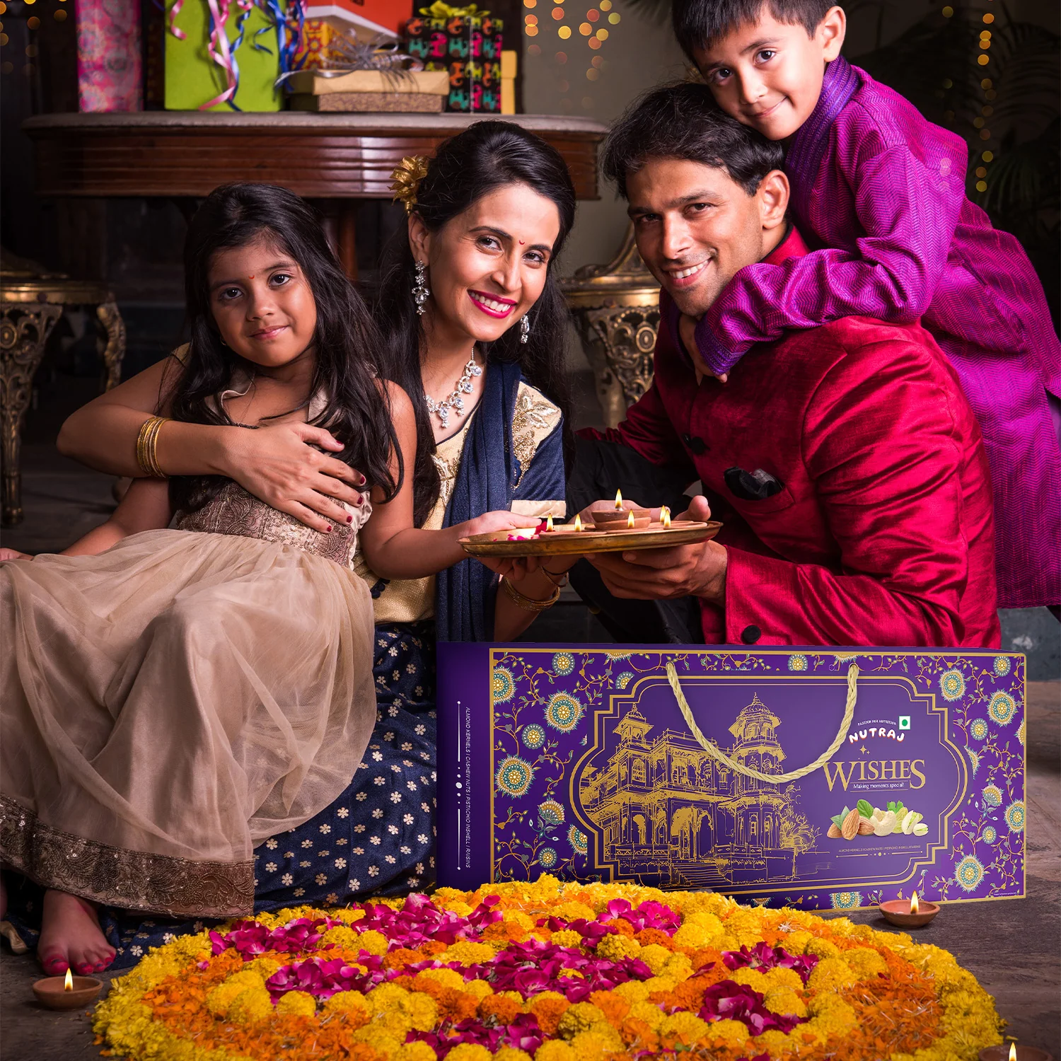 Nutraj Wishes Floral Majesty 600g Diwali Gift Box | GB-79 - Image 7