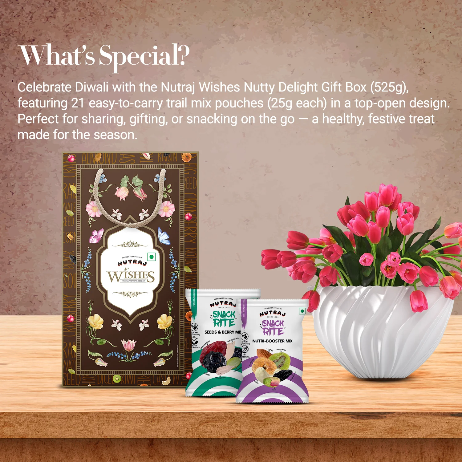 Nutraj Wishes Nutty Delight 525g Diwali Gift Hamper | GB-77 - Image 4