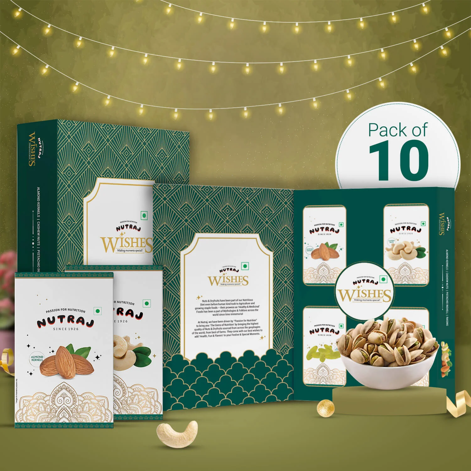 Nutraj Wishes Treasured Tales Gift Box 300g Diwali Gift Box | GB-84 - Image 10