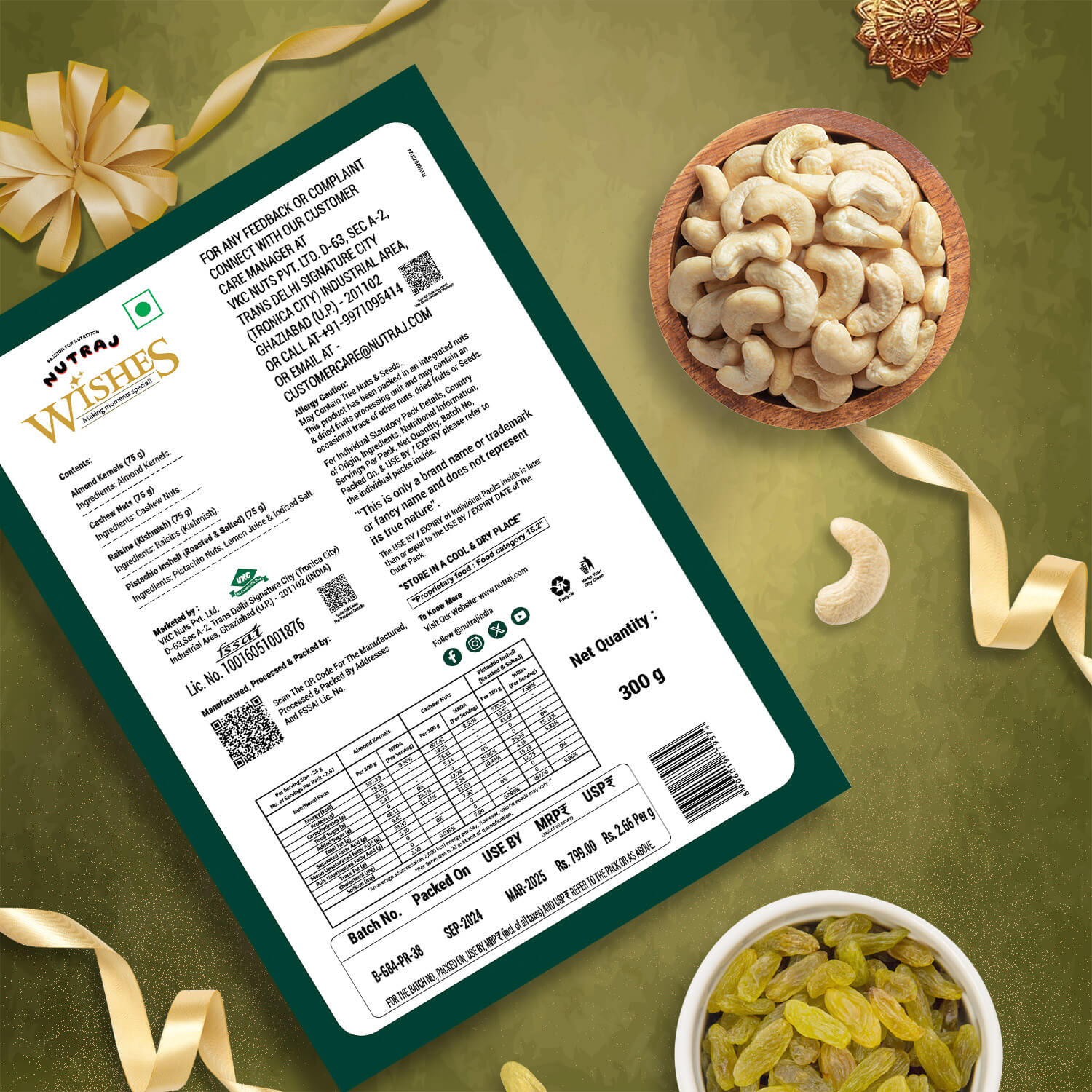 Nutraj Wishes Treasured Tales Gift Box 300g Diwali Gift Box | GB-84 - Image 3